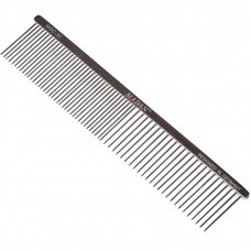 "Madan Professional Steel Comb 19cm" - profesionalios metalinės šukos su 50/50 mišriais dantų tarpais