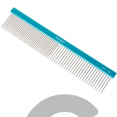 "Madan Professional Light" šukos 19 cm - profesionalios, lengvos šukos su aliuminine rankena ir mišriais dantų tarpais, 2,8 cm ilgio kaiščiais - Mėlyna spalva "Madan Professional Light" šukos 19 cm - profesionalios, lengvos šukos su aliuminine rankena ir mišriais dantų tarpais, 2,8 cm ilgio kaiščiais - Mėlyna spalva