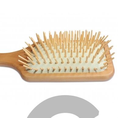 "Mars Professional Wood Pin Brush" - tvirtas šepetys žirgams šukuoti, mediniai dantukai 2