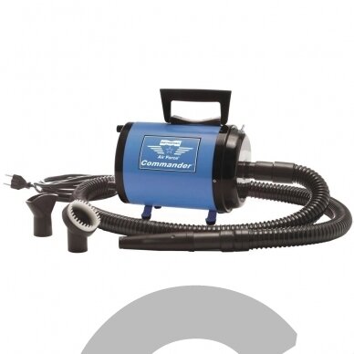 "MetroVac® Air Force Commander 1350W" - galingas ir patogus stalinis džiovintuvas su dviejų pakopų reguliuojamu oro srautu ir metaliniu korpusu - Mėlyna spalva "MetroVac® Air Force Commander 1350W" - galingas ir patogus stalinis džiovintuvas su dviejų pakopų reguliuojamu oro srautu ir metaliniu korpusu - Mėlyna spalva