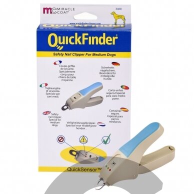 "Miracle Care QuickFinder Claw Trimmer Blue" - vidutinio ilgio šunų nagų žirklutės su saugos jutikliu, apsaugančiu nuo per trumpo kirpimo, mėlynos. 2