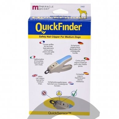 "Miracle Care QuickFinder Claw Trimmer Blue" - vidutinio ilgio šunų nagų žirklutės su saugos jutikliu, apsaugančiu nuo per trumpo kirpimo, mėlynos. 4
