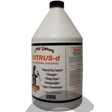 "Mr Groom Citrus Shampoo" - natūralus šampūnas nuo blusų šunims su eteriniais aliejais, alaviju ir kokosų aliejumi 1 "Mr Groom Citrus Shampoo" - natūralus šampūnas nuo blusų šunims su eteriniais aliejais, alaviju ir kokosų aliejumi 1