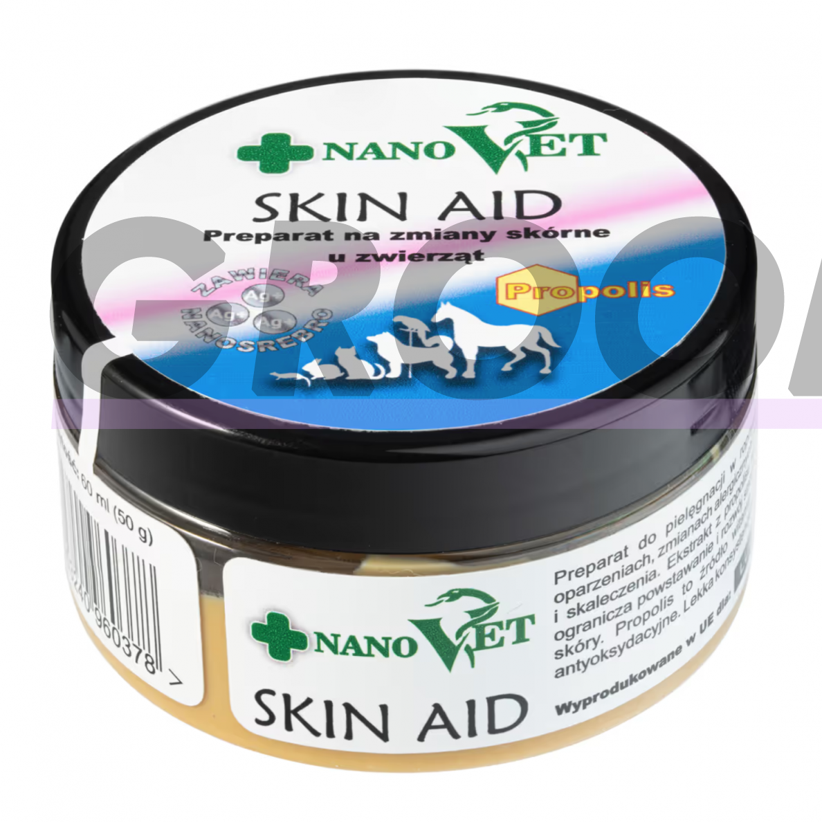 "Nano Vet Skin Aid" 60ml - kremas gyvūnų odos pažeidimams gydyti su propoliu ir nanosidabru "Nano Vet Skin Aid" 60ml - kremas gyvūnų odos pažeidimams gydyti su propoliu ir nanosidabru