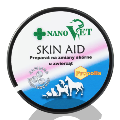 Nano Vet Skin Aid 60 мл - крем для лечения кожных поражений у животных, с прополисом и наносеребром