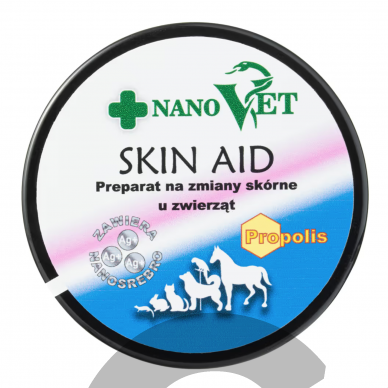"Nano Vet Skin Aid" 60ml - kremas gyvūnų odos pažeidimams gydyti su propoliu ir nanosidabru 1 "Nano Vet Skin Aid" 60ml - kremas gyvūnų odos pažeidimams gydyti su propoliu ir nanosidabru 1