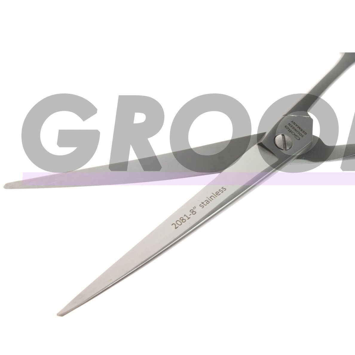 Gotta Solingen 8 colių (20 cm) lenktos žirklės su vienpusiu mikro pjūviu. 1