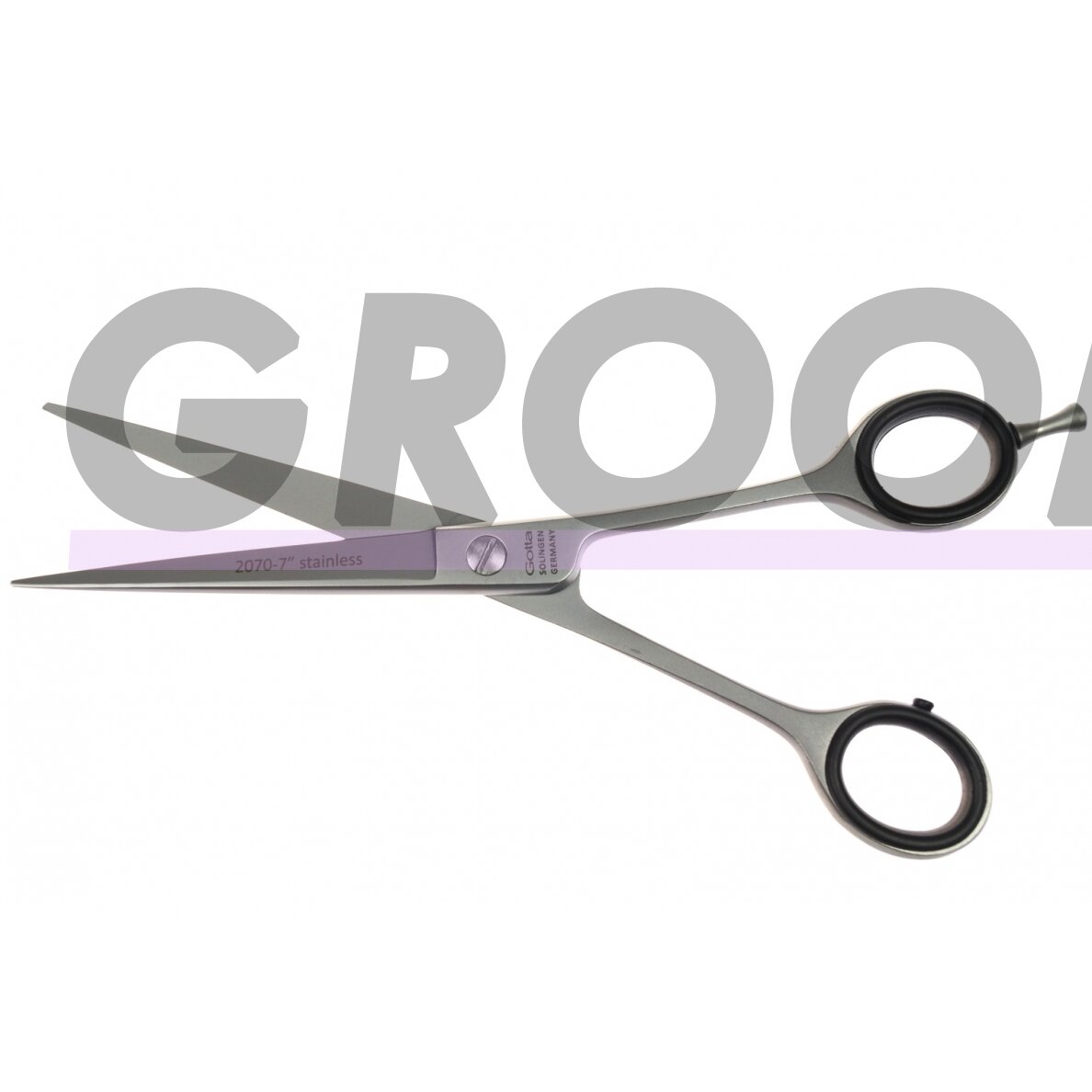 Gotta Solingen 7 colių (18,5 cm) tiesios žirklės su vienpusiu mikro pjūviu. Gotta Solingen 7 colių (18,5 cm) tiesios žirklės su vienpusiu mikro pjūviu.