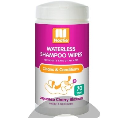 Nootie Japanese Cherry Blossom Wipes 70vnt.- servetėlės naminių gyvūnėlių plaukams valyti ir gaivinti su japoniškų vyšnių žiedų kvapu.