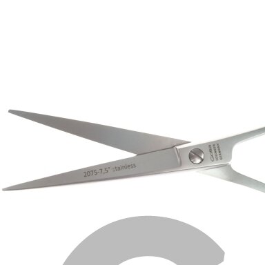Gotta Solingen 7,5 colio (19,5 cm) tiesios žirklės su vienpusiu mikro pjūviu.