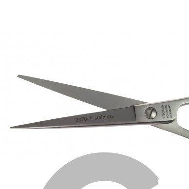 Gotta Solingen 7 colių (18,5 cm) tiesios žirklės su vienpusiu mikro pjūviu. 1 Gotta Solingen 7 colių (18,5 cm) tiesios žirklės su vienpusiu mikro pjūviu. 1