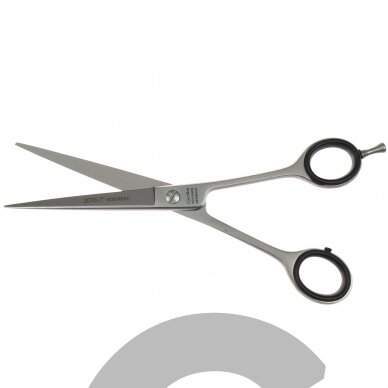 Gotta Solingen 7 colių (18,5 cm) tiesios žirklės su vienpusiu mikro pjūviu. Gotta Solingen 7 colių (18,5 cm) tiesios žirklės su vienpusiu mikro pjūviu.