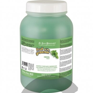 Iv San Bernard Fruit of Groomer Menta Shampoo - освежающий мятный шампунь, для всех типов шерсти, концентрат 1:3 3