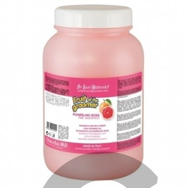 Iv San Bernard Fruit of the Groomer Pink Grapefruit Shampoo - Шампунь с розовым грейпфрутом для полудлинной шерсти, для собак и кошек, концентрат 1:3 3
