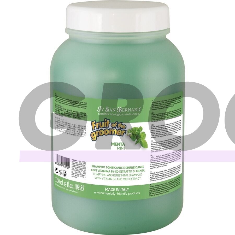 Iv San Bernard Fruit of Groomer Menta Shampoo - освежающий мятный шампунь, для всех типов шерсти, концентрат 1:3 3