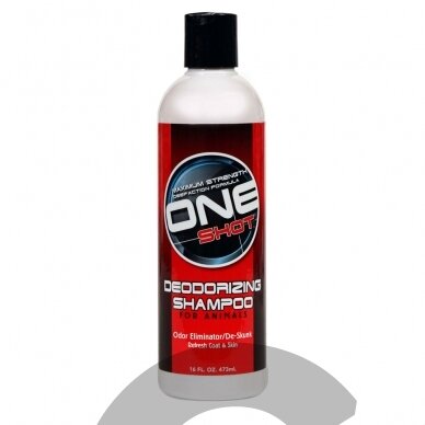 One Shot Deodorizing De-Skunk Shampoo - profesionalus valomasis ir stipriai dezodoruojantis šampūnas One Shot Deodorizing De-Skunk Shampoo - profesionalus valomasis ir stipriai dezodoruojantis šampūnas