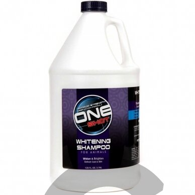One Shot Whitening Shampoo - profesionalus šampūnas baltam ir šviesiam kailiui One Shot Whitening Shampoo - profesionalus šampūnas baltam ir šviesiam kailiui