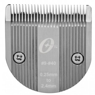 Oster - keičiama kirpimo galvutė Pro 600i - 2,4mm, 1,8mm, 1,2mmm, 0,5mm, 0,25mm.