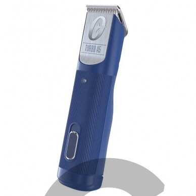 Oster Cordless Turbo A5 – belaidė kirpimo mašinėlė su galimybe dirbti prijungus laidą + Oster peiliukas Nr. 10 + papildomas akumuliatorius. 1