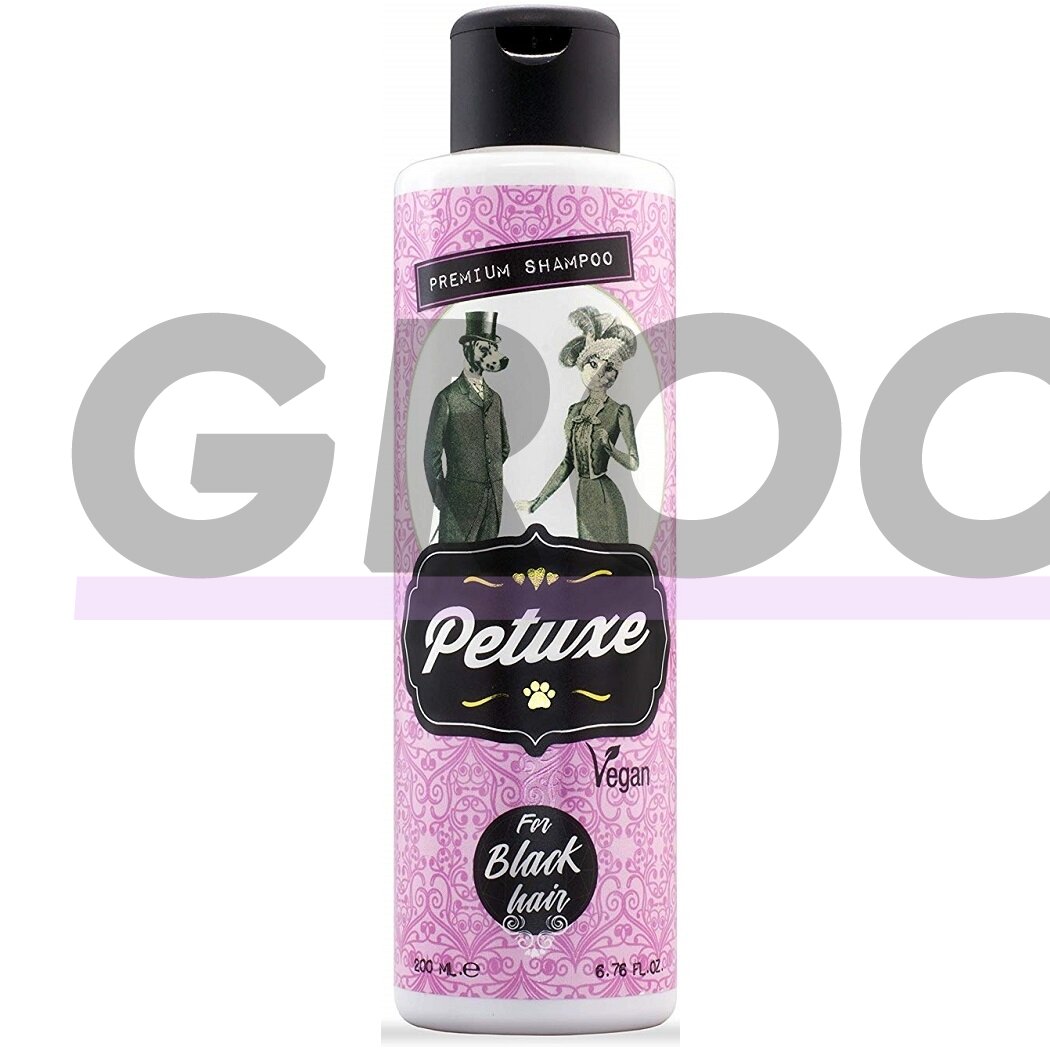 "Petuxe Black Hair Shampoo" - veganiškas šampūnas juodiems ir tamsiems plaukams, skirtas šunims ir katėms - talpa: 200 ml "Petuxe Black Hair Shampoo" - veganiškas šampūnas juodiems ir tamsiems plaukams, skirtas šunims ir katėms - talpa: 200 ml