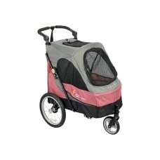 "Petstro" 3 ratų vežimėlis pilkos/rožinės spalvos - M