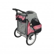 "Petstro" 3 ratų vežimėlis pilkos/rožinės spalvos - M