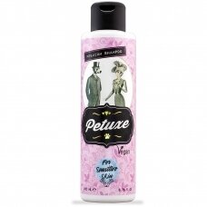 "Petuxe Sensitive Skin Shampoo" - veganiškas dermatologinis šampūnas, kurio formulė 0 %, skirtas alergiškiems žmonėms ir jautrią odą turintiems gyvūnams - talpa: 200 ml