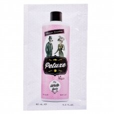 "Petuxe White Hair Shampoo" - veganiškas šampūnas baltam ir šviesiam kailiui, skirtas šunims ir katėms - talpa: 60 ml