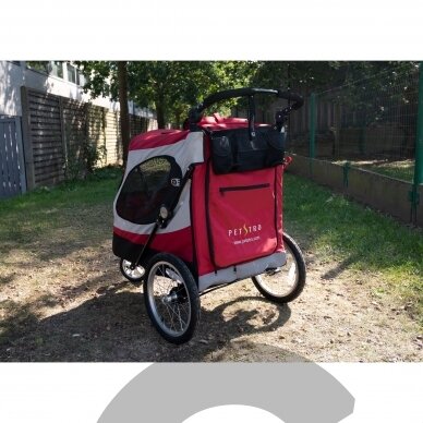 "Petstro" didelis 3 ratų vežimėlis gyvūnams, raudona/pilka 4