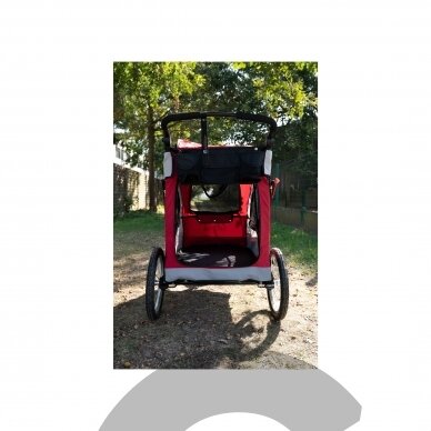 "Petstro" didelis 3 ratų vežimėlis gyvūnams, raudona/pilka 5