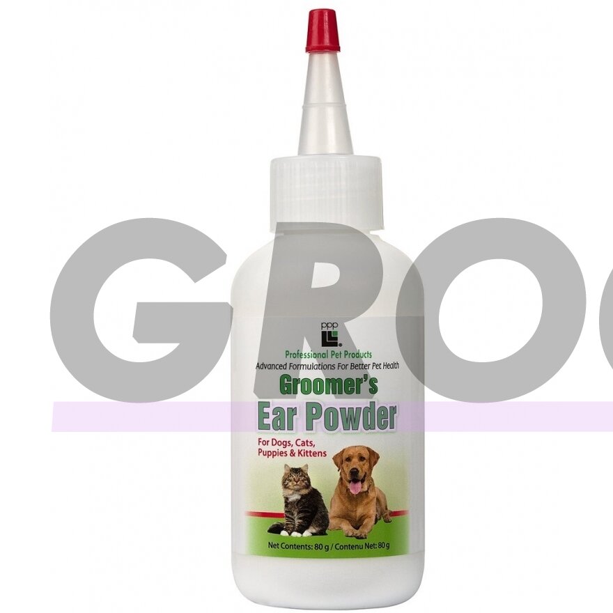 PPP Groomer's Ear Powder - pudra skirta ausų plaukelių priežiūrai ir šalinimui 80g PPP Groomer's Ear Powder - pudra skirta ausų plaukelių priežiūrai ir šalinimui 80g