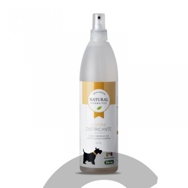 Purškiamas kondicionierius šunims nuo sąvėlų - dviejų fazių, neišskalaujamas su pantenoliu - 500ml Purškiamas kondicionierius šunims nuo sąvėlų - dviejų fazių, neišskalaujamas su pantenoliu - 500ml