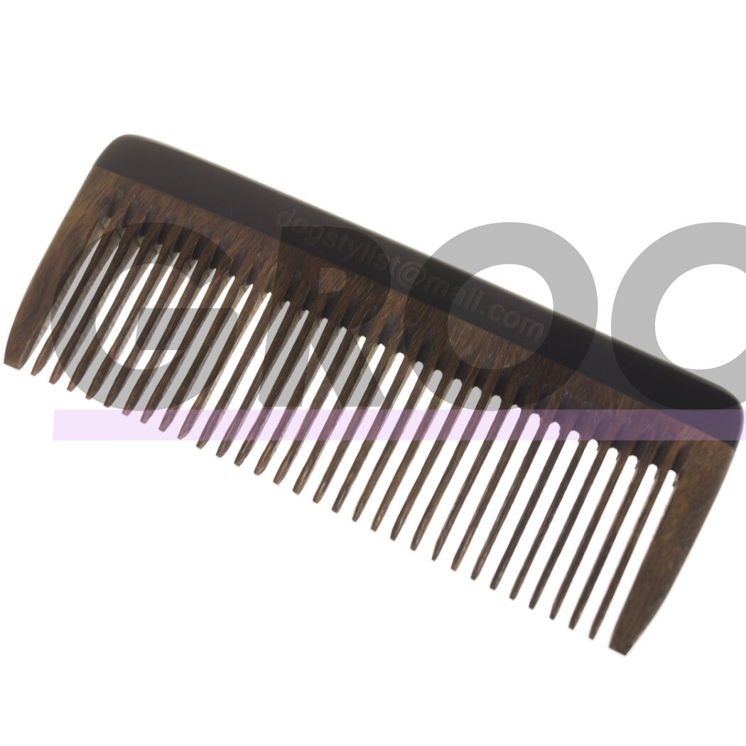 "P&W Dog Stylist" šukos 13 cm - kvepiančios, antistatinės sandalmedžio šukos, platus tarpas tarp dantų