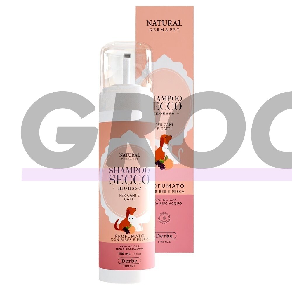 Sausas putų šampūnas šunims - švelnus jautriai odai, su juodųjų serbentų ir persikų aromatu - 150ml