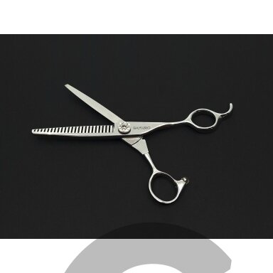 SAMURO Professional Straight Thinning T24 6" - Profesionalios tiesios, filiravimo žirklės gyvūnams 24 dantukų, 6 colių SAMURO Professional Straight Thinning T24 6" - Profesionalios tiesios, filiravimo žirklės gyvūnams 24 dantukų, 6 colių