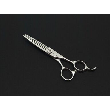 SAMURO Professional Straight Thinning T24 6" - Profesionalios tiesios, filiravimo žirklės gyvūnams 24 dantukų, 6 colių SAMURO Professional Straight Thinning T24 6" - Profesionalios tiesios, filiravimo žirklės gyvūnams 24 dantukų, 6 colių