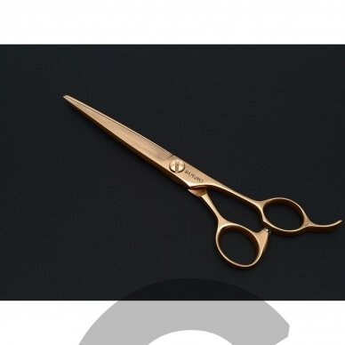 SAMURO Rose Gold scissors straight wider blade 7.5 - Tiesios žirklės gyvūnams platesnė geležtė  440C