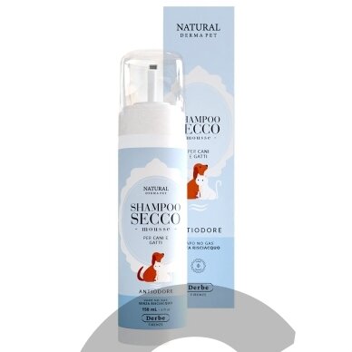 Sausas putų šampūnas šunims ir katėms - kvapus neutralizuojantis - 150ml Sausas putų šampūnas šunims ir katėms - kvapus neutralizuojantis - 150ml