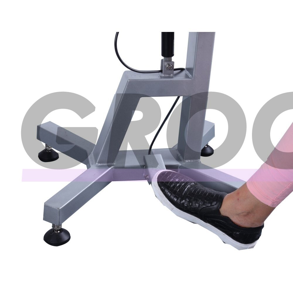 „Shernbao Air Lift Grooming Table“ – kirpimo stalas su 60 cm pasukamu stalviršiu ir pneumatiniu keltuvu, rožinis. 1