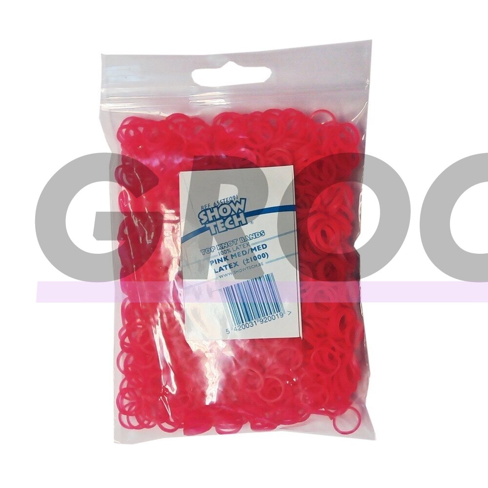 "Show Tech" latekso gumytės rožinės spalvos, 1000 vnt., 0,8 cm skersmens