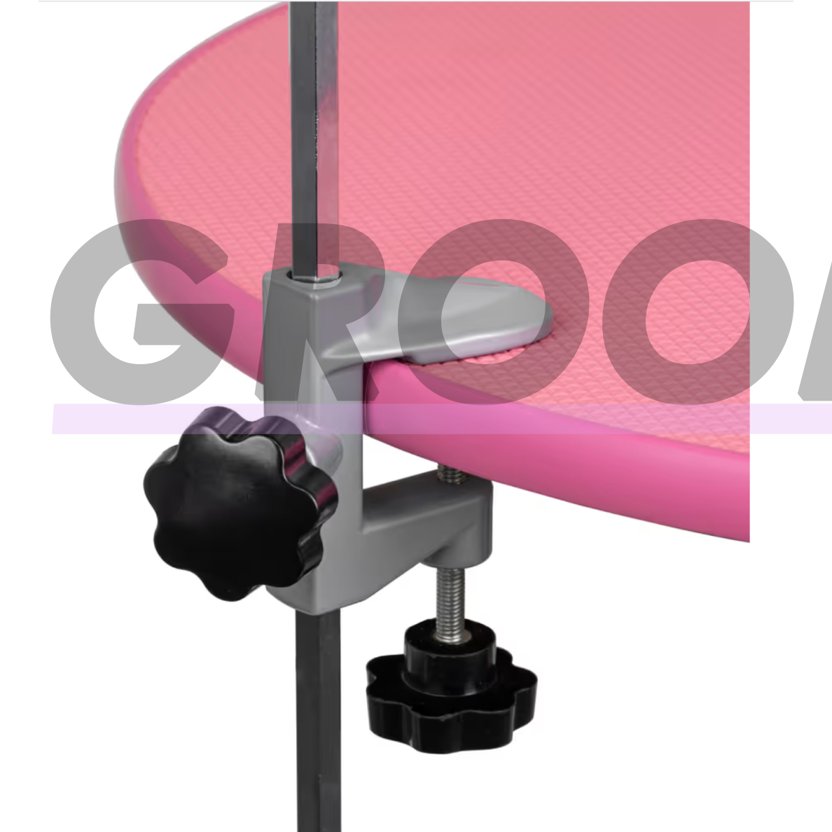 „Shernbao Air Lift Grooming Table“ – kirpimo stalas su 60 cm pasukamu stalviršiu ir pneumatiniu keltuvu, rožinis. 2