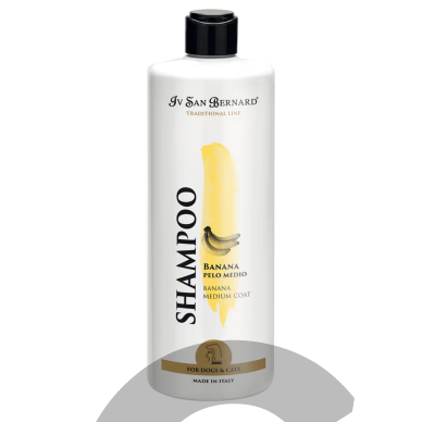 Iv San Bernard Banana Shampoo - bananinis šampūnas šunims su pusilgiais ir šiurkščiais plaukais 2