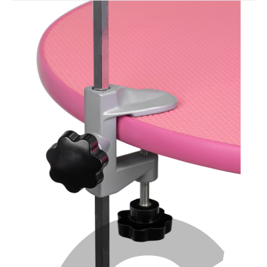 „Shernbao Air Lift Grooming Table“ – kirpimo stalas su 60 cm pasukamu stalviršiu ir pneumatiniu keltuvu, rožinis. 2