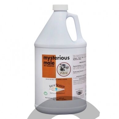 "Show Season Mysterious Male" 3,8 l - universalus valomasis šampūnas šunims ir katėms, vyriško kvapo, koncentratas 1:16 "Show Season Mysterious Male" 3,8 l - universalus valomasis šampūnas šunims ir katėms, vyriško kvapo, koncentratas 1:16