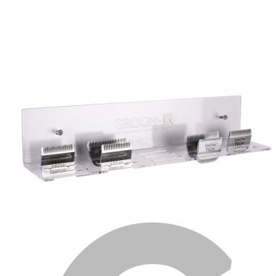 "Show Tech Plexi Blade Holder" - ant sienos montuojamas kirpimo mašinėlių galvučių laikiklis "Show Tech Plexi Blade Holder" - ant sienos montuojamas kirpimo mašinėlių galvučių laikiklis