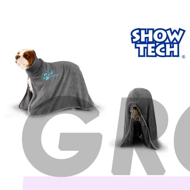 Show-Tech Dry Dude - Greitai džiūstantis mikropluošto rankšluostis, pilkas - Dydis: L