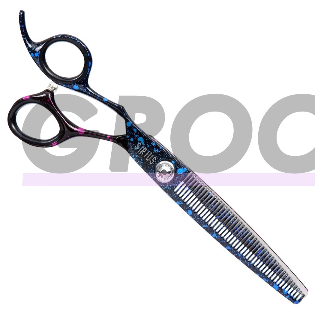 Sirius Left Thinning 6.5 "-vienpusės žirklės kairiarankiams, 46 dantukai. Sirius Left Thinning 6.5 "-vienpusės žirklės kairiarankiams, 46 dantukai.
