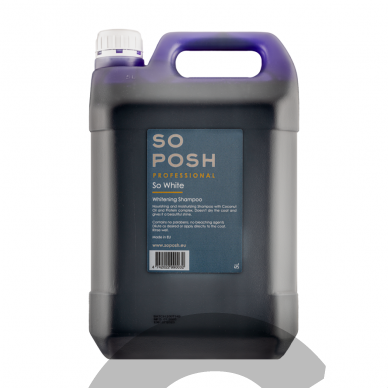 "So Posh So White Shampoo" - profesionalus šampūnas baltiems plaukams, drėkinantis ir šviesinantis kailį - 5L "So Posh So White Shampoo" - profesionalus šampūnas baltiems plaukams, drėkinantis ir šviesinantis kailį - 5L