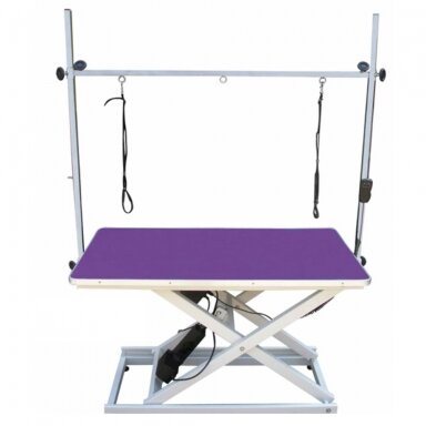 „Blovi Trenc“ stalas su elektriniu keltuvu, stalviršis 110 × 60 cm.spalva: violetinė „Blovi Trenc“ stalas su elektriniu keltuvu, stalviršis 110 × 60 cm.spalva: violetinė
