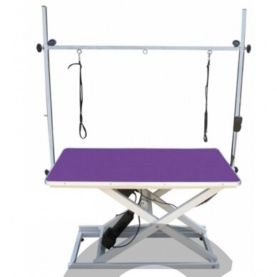 Trenc stalas su elektriniu pakėlimu, stalviršis 110cm x 60cm - spalva: violetinė